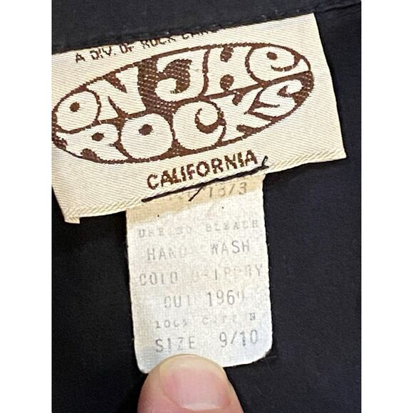 80’s ON THE ROCKS California Black Jumpsuit Retro Shirt One Piece Metallic Rock - Picture 9 of 9